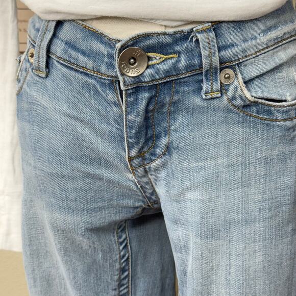 Y2k Distressed Flare Jeans Rockstar Girlfriend Trashy Coastal Cowgirl 25 27 x 31 - Picture 5 of 12